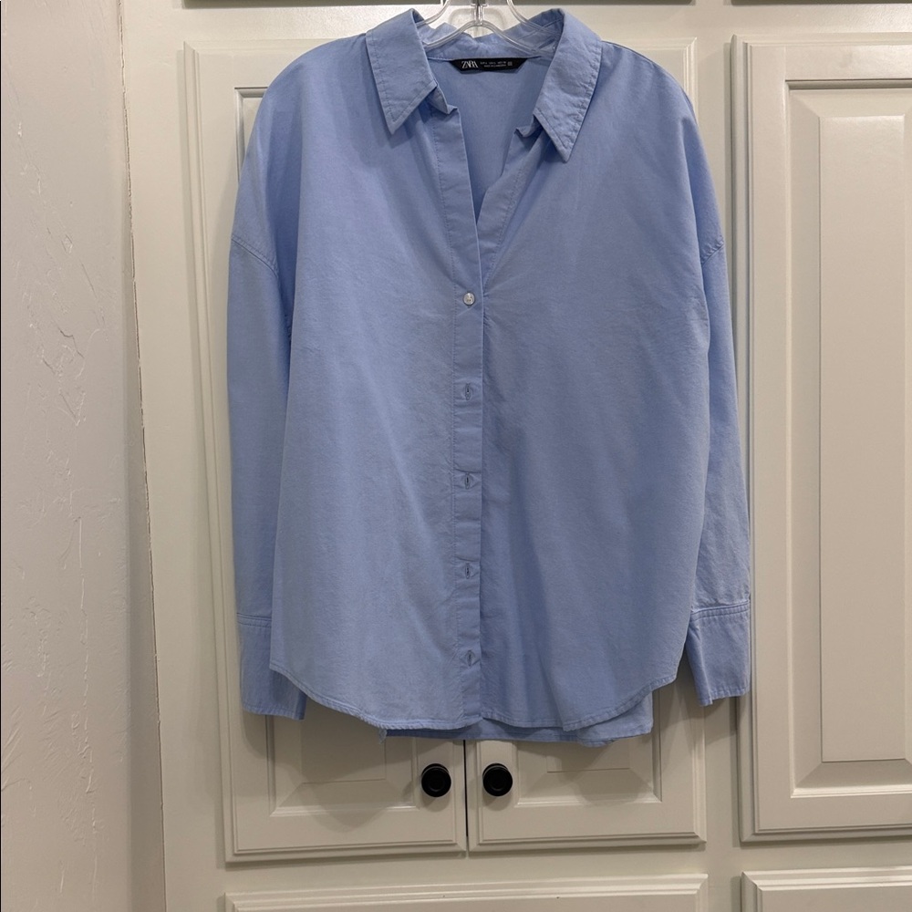 Zara Pale Blue women’s Button-Down Shirt